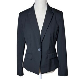 Ann Taylor Factory Petite Classic Single Button‎ Black Blazer- 8P